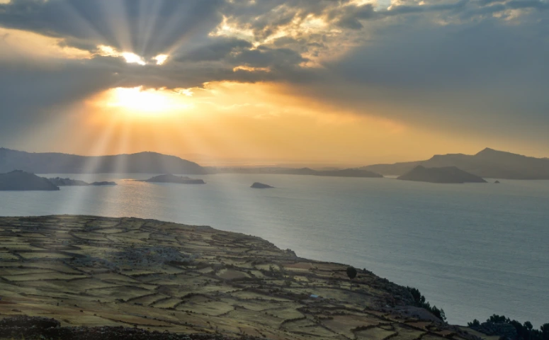 Sunset view at lake titicaca with Exploor Peru