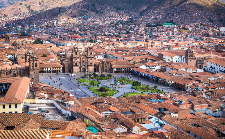 View on plaza de armas of cusco with Exploor Peru