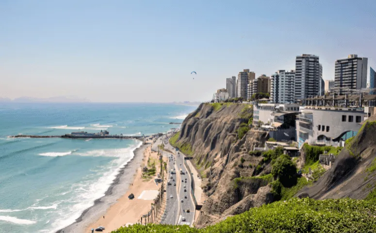 View on limas coast and apartments Lima Peru with Exploor Peru
