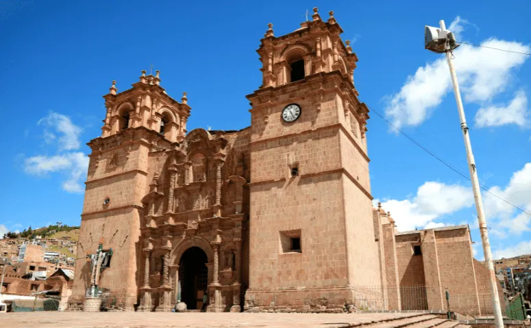 Cathedral of puno Lake Titicaca Peru with Exploor Peru